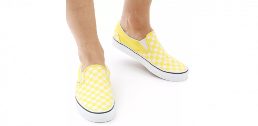 Boty Vans Classic Slip-On checkerboard cyber yelow/true white