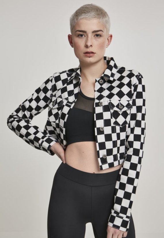 Bunda Urban Classics Ladies Short Check Twill Jacket