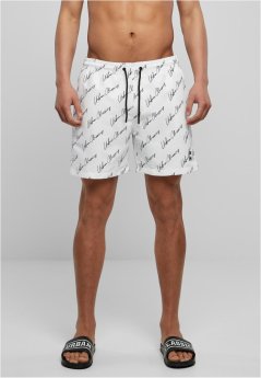 Pattern Swim Shorts - whitescriptlogo