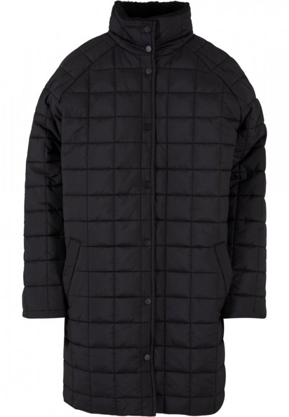 Čierny dámsky kabát Urban Classics Quilted - Veľkosť: 5XL