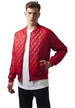 Kurtka Urban Classics Diamond Quilt Leather Imitation Jacket - fire red