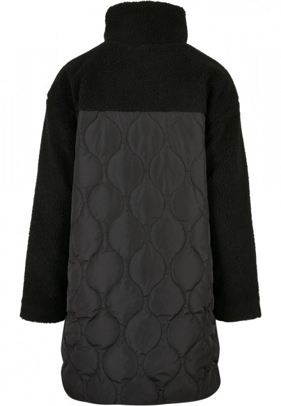 Čierny dámsky sherpa kabát Urban Classics Oversized Quilted