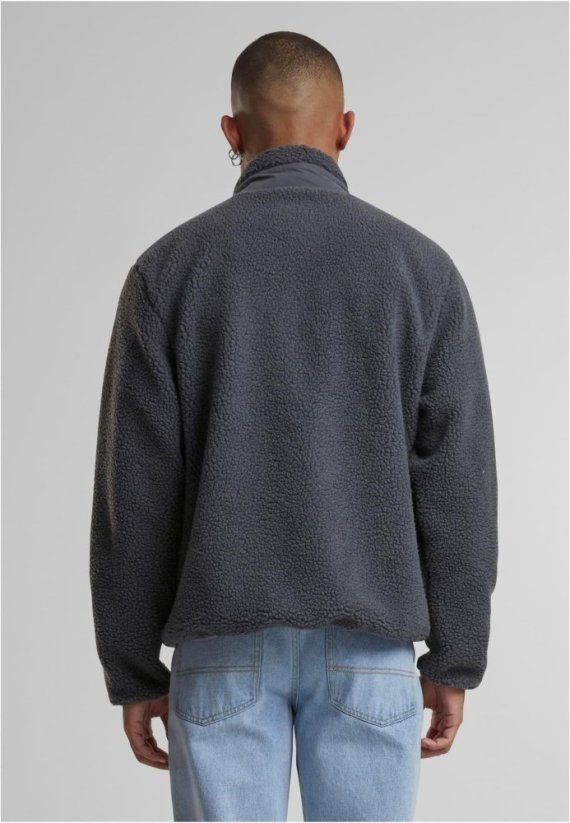 Teddy Jacket With Stand Up Collar black S - cloudgrey