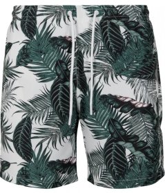 Pánske kúpacie šortky Urban Classics Pattern Swim Shorts - palm leaves