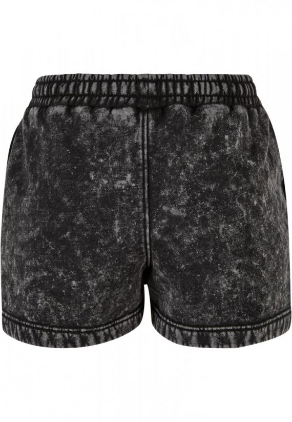 Ladies Towel Washed Sweat Shorts - black