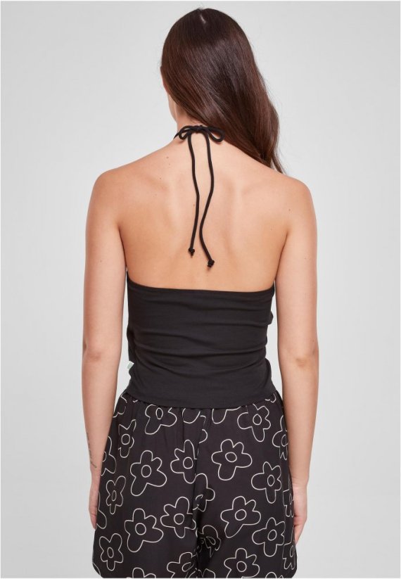 Čierny dámsky top Urban Classics Short Wraped Neckholder