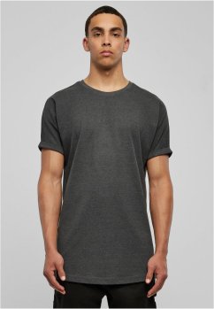 Long Shaped Turnup Tee - charcoal