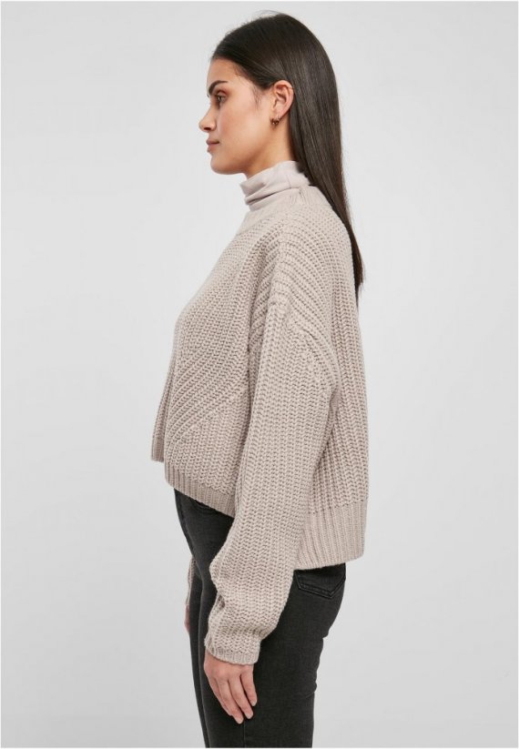 Ladies Wide Oversize Sweater - warmgrey
