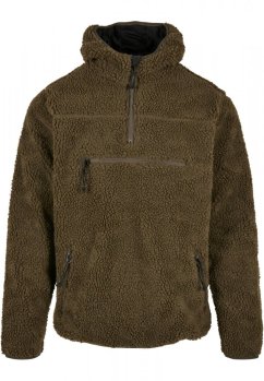 Olivová pánská bunda Brandit Teddyfleece Worker Pullover
