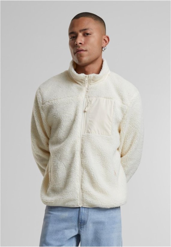 Teddy Jacket With Stand Up Collar black S - whitesand