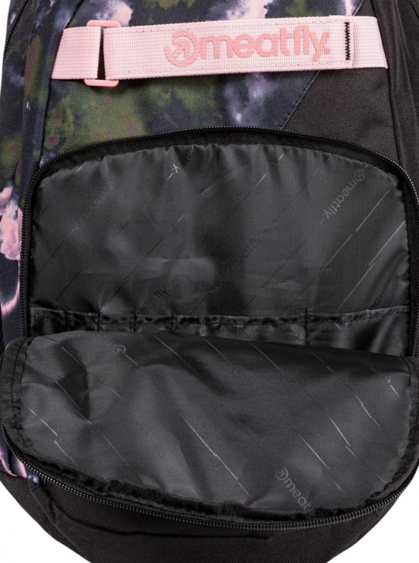 Dámský maskáčový batoh Meatfly Exile 24l - camo/růžový/zelený/černý + penál zdarma