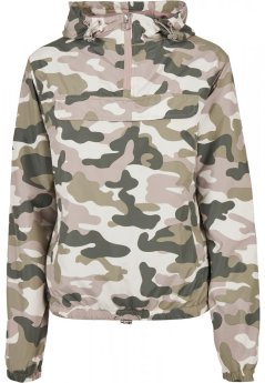 Ladies Camo Pull Over Jacket - duskrose camo