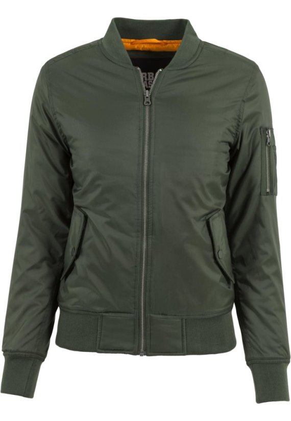 Ladies Basic Bomber Jacket  - olive