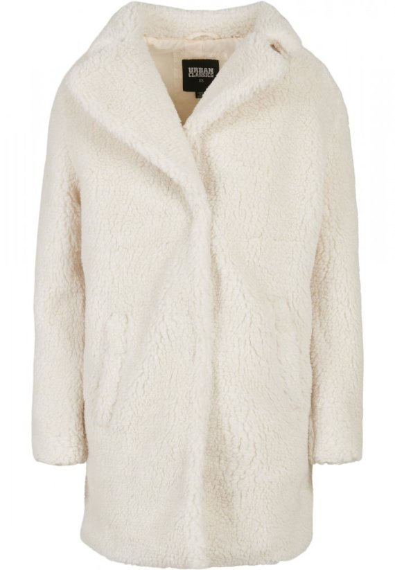 Dámský kabát Urban Classics Ladies Oversized Sherpa Coat - bílý