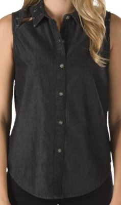 Košeľa Vans Morocco Woven black chambray