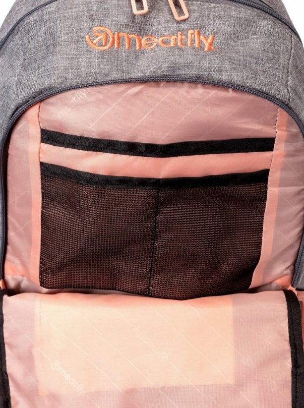 Dámsky batoh Meatfly Basejumper 22l - šedý/ružový + peračník ZADARMO