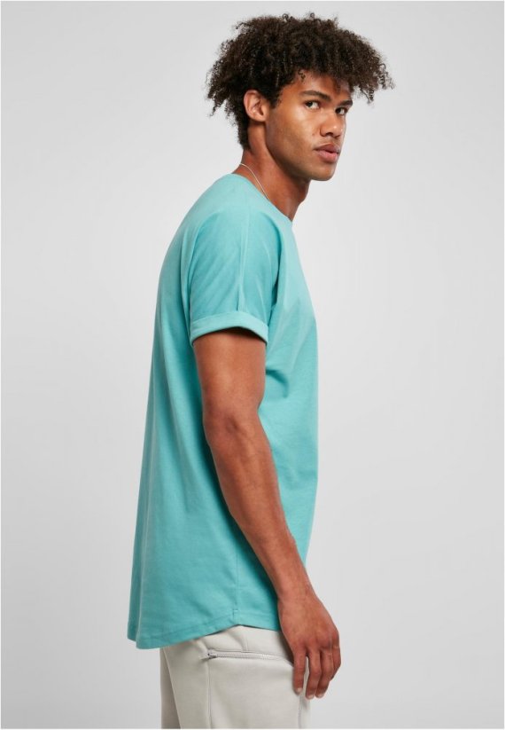 Long Shaped Turnup Tee - glass