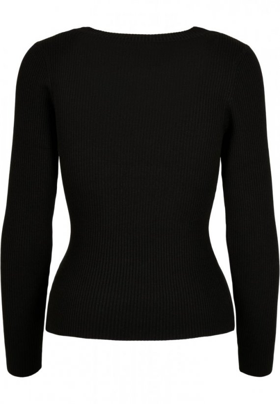 Ladies Wide Neckline Sweater - black