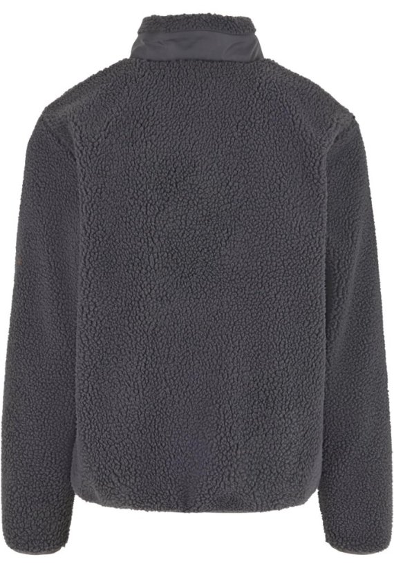 Teddy Jacket With Stand Up Collar black S - cloudgrey