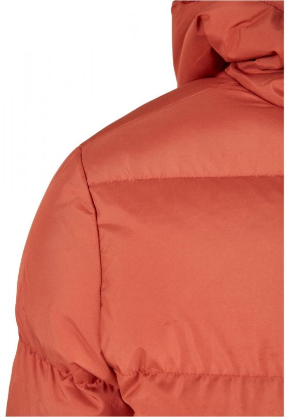 Cihlově červená dámská zimní bunda Urban Classics Ladies Hooded Puffer Jacket