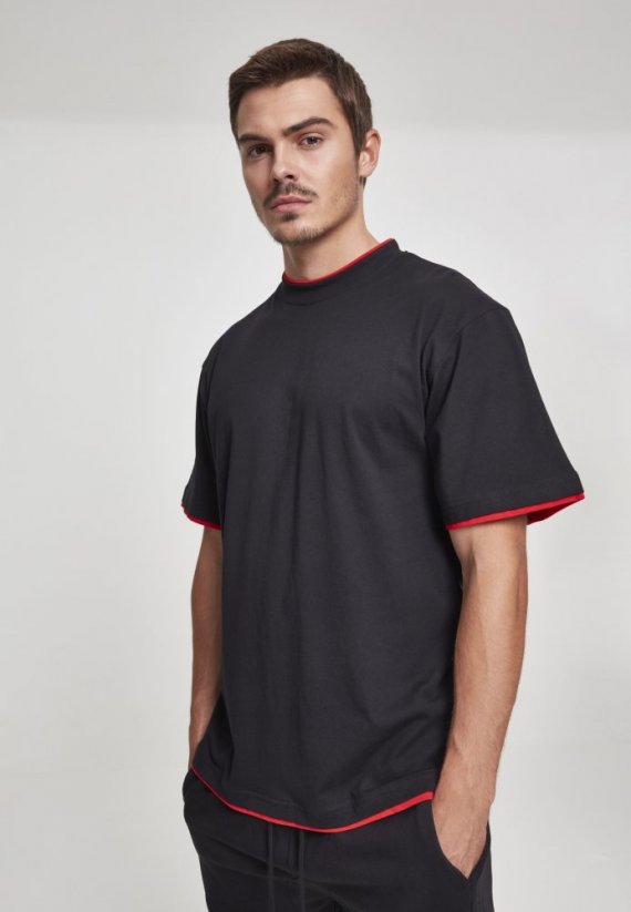 T-shirt Urban Classics Contrast Tall Tee - blk/red