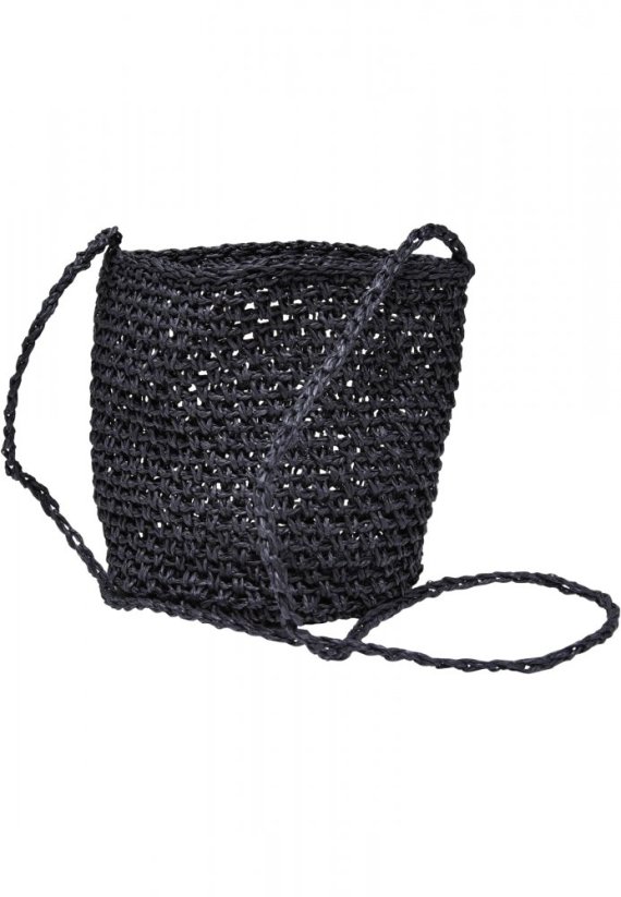Mini Nature Bast Crossbody Bag - black