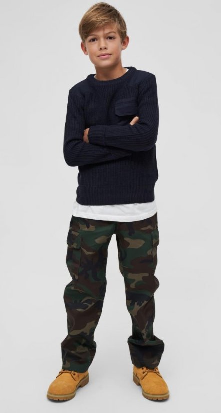 Chlapčenský sveter Brandit Kids BW Pullover - navy
