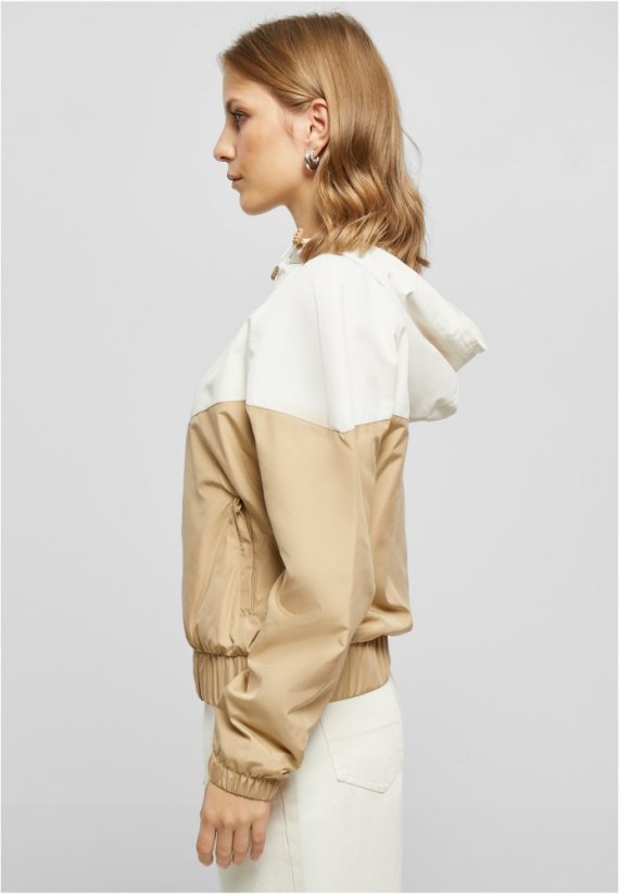 Dámská jarní/podzimní bunda Urban Classics Ladies Arrow Windbreaker - béžová,bílá