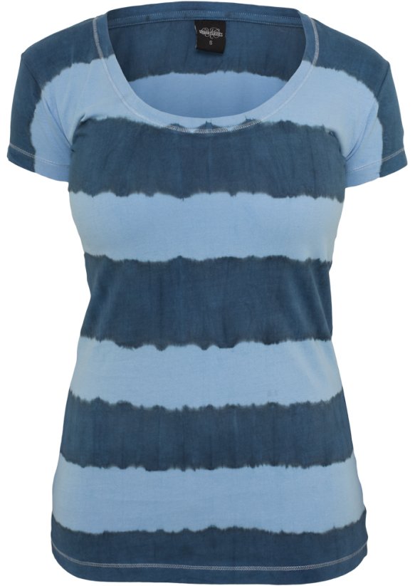 Tričko Ladies Dip Dye Stripe Tee - denimblue/skyblue