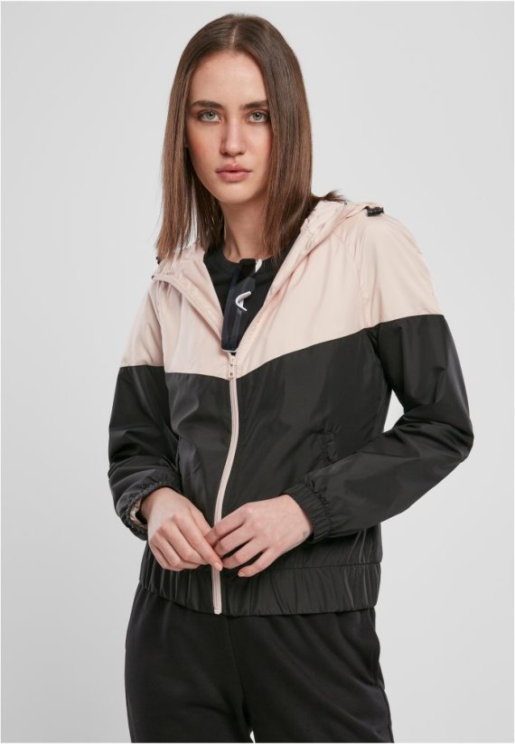 Dámská jarní/podzimní bunda Urban Classics Ladies Arrow Windbreaker - růžová,černá