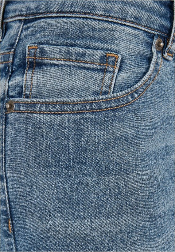 Ladies Mid Waist Skinny Jeans - midstone washed