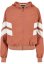 Ladies Crinkle Batwing Jacket - terracotta/whitesand