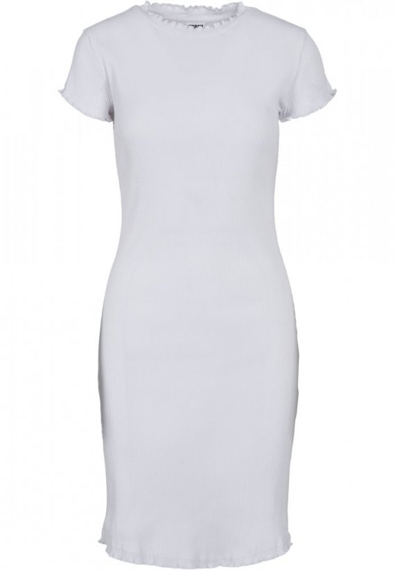 Ladies Rib Tee Dress - white