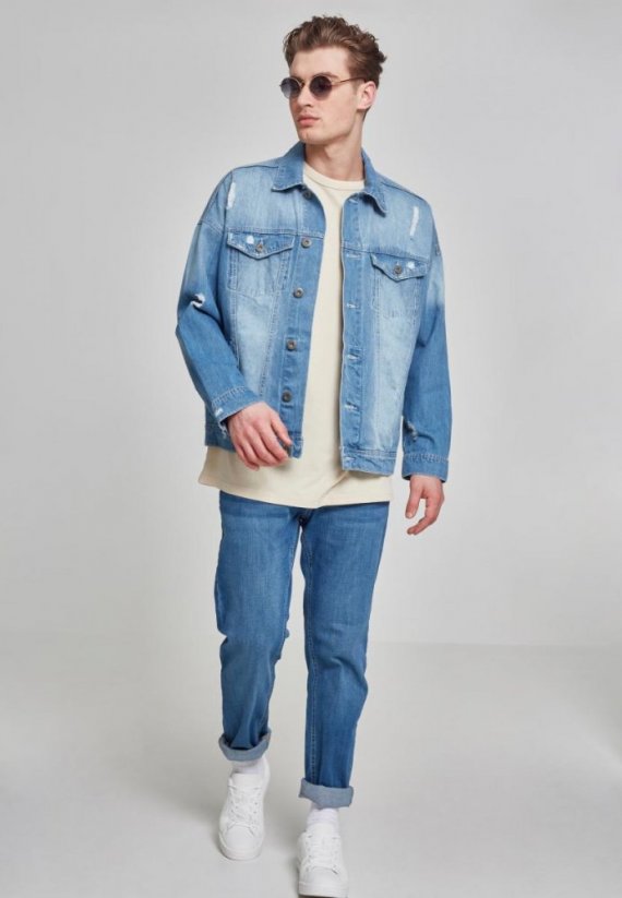 Bunda Urban Classics Ripped Denim Jacket - bleached