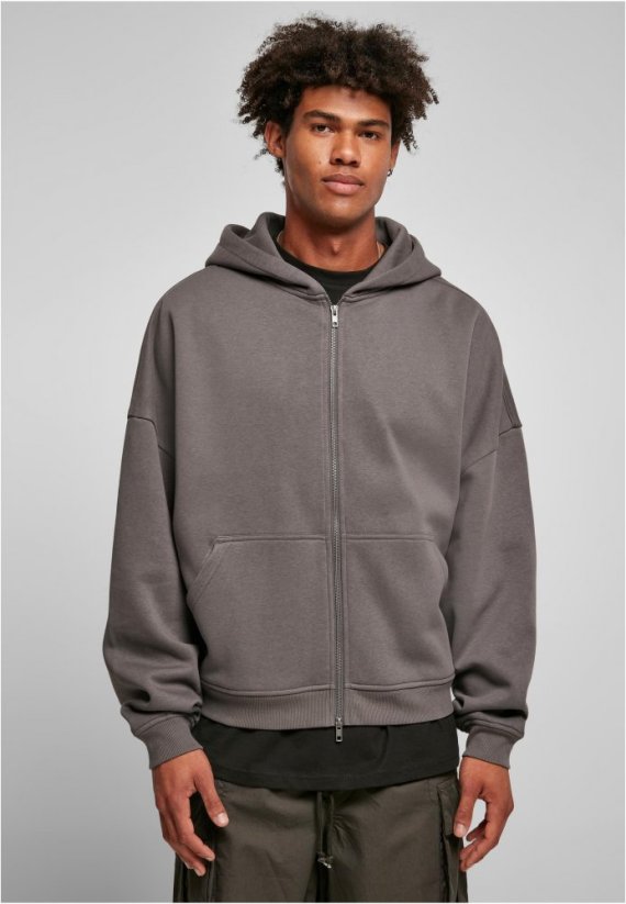 Pánska mikina Urban Classics Organic 90 Zip Hoody - darkshadow