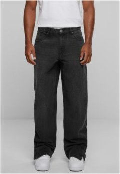 Heavy Ounce Straight Fit Zipped Jeans - black washed