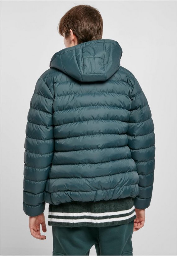 Męska pikowana kurtka zimowa Urban Classics Basic Bubble - ciemnozielona