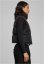 Ladies Reversible Cropped Puffer Vest - black/fuchsia