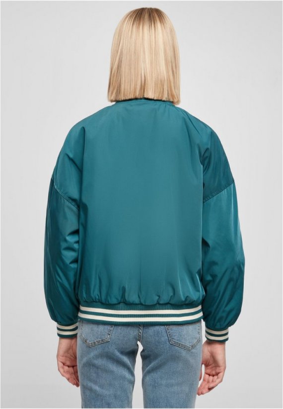 Ladies Oversized Recycled College Jacket - jasper