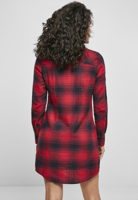 Dámská košile Urban Classics Check Shirt Dress - tmavě modrá/červená