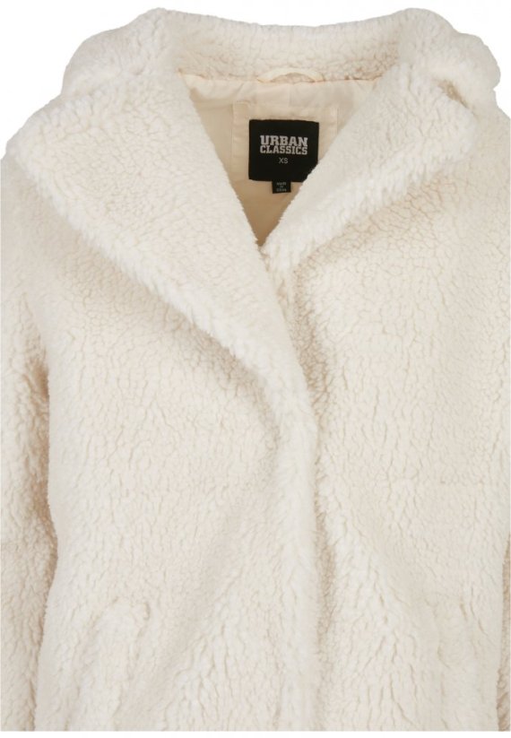 Dámský kabát Urban Classics Ladies Oversized Sherpa Coat - bílý
