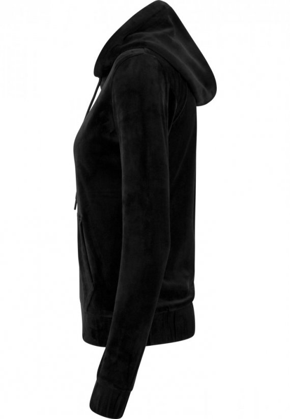 Mikina Urban Classics Ladies Velvet Zip Hoody - black