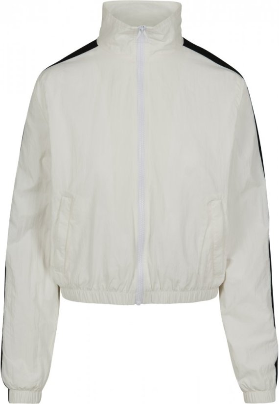 Bunda Urban Classics Ladies Short Striped Crinkle Track Jacket - white/black