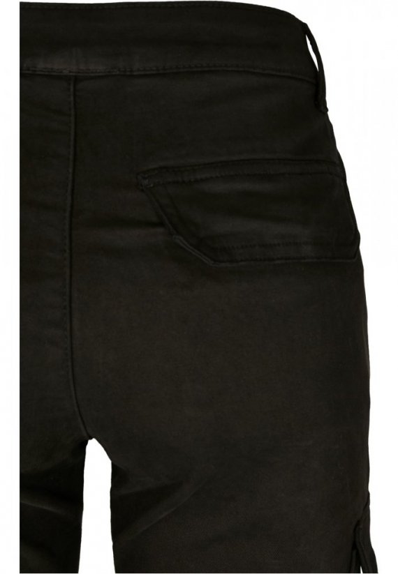 Ladies High Waist Cargo Pants - black