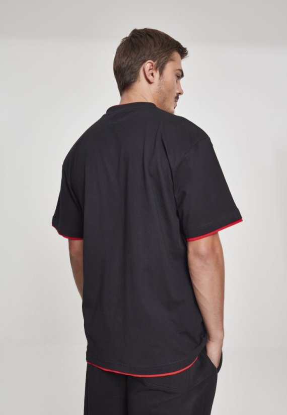 Contrast Tall Tee - blk/red