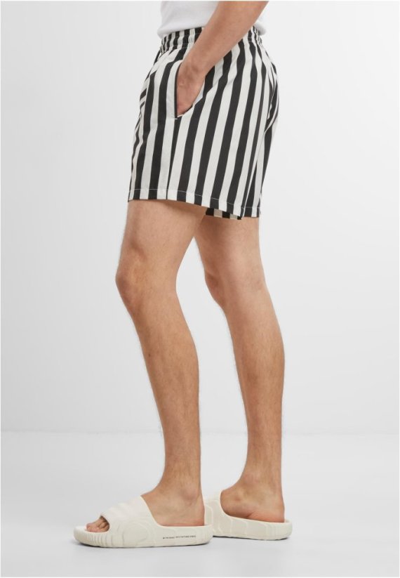 Striped Seersucker Swim Shorts black/offwhite XL - black/offwhite