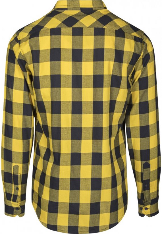Černo/žlutá pánská košile Urban Classics Checked Flanell Shirt