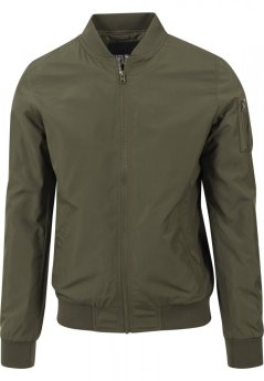 Pánska jarná/jesenná bomber bunda Urban Classics  - tmavo olivová