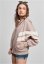 Ladies Crinkle Batwing Jacket - duskrose/whitesand