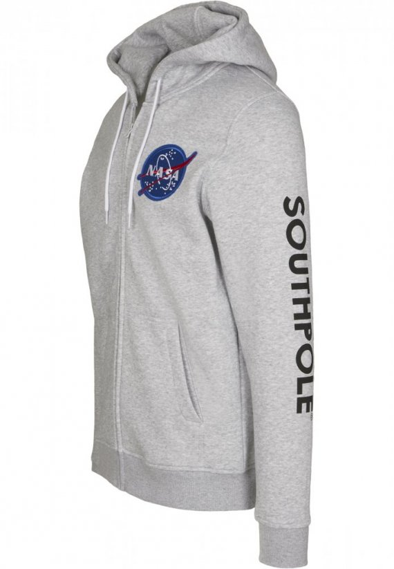 Mikina Southpole NASA Insignia Logo Zip Hoody - heather grey
